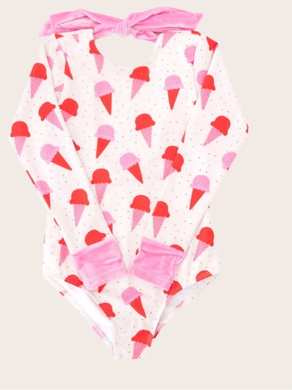 Saint Ida Pink Ice Cream Rashgaurd Swimsuit Sz 7